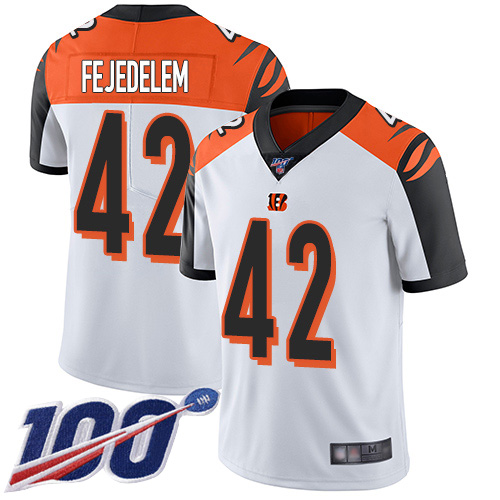 Cincinnati Bengals Limited White Men Clayton Fejedelem Road Jersey NFL Footballl 42 100th Season Vapor Untouchable